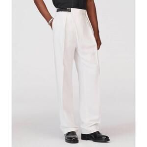 Zara Mens Pants Wrap Trousers US 31 White Straight leg